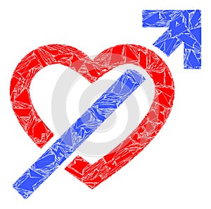 Shatter Mosaic Heart Penetration Arrow Icon