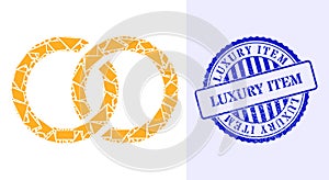 Shatter Mosaic Marriage Rings Icon with Luxury Item Distress Seal