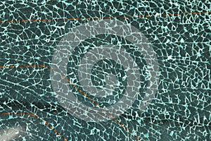 Shattered car windscreen