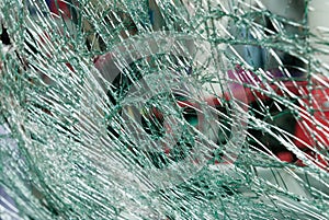 Shattered car windscreen