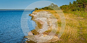 Shattered cliff in Baltic sea.