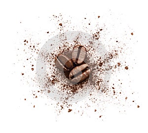 Shattered coffee powder