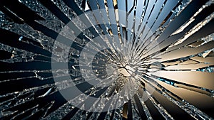 Shattered Cracked Glass with Jagged Cracks photo