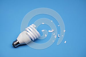 Shattered energy efficient light bulb