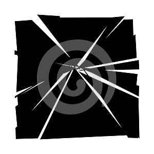 Shattered, fractured, broken texture. Splinters, shards, fragments pattern. Crack, exploded vector element