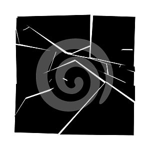 Shattered, fractured, broken texture. Splinters, shards, fragments pattern. Crack, exploded vector element
