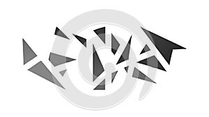 Shattered Geometric Shapes, Abstract Dynamic Composition, vector design Generative AI