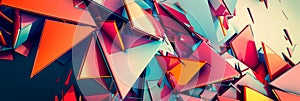 Shattered geometric shards, bold contrasting colors, abstract fragmented design