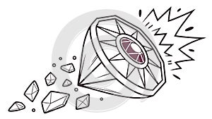 Shattered Geometric Sphere Abstract, vector design Generative AI