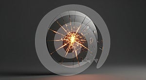 Shattered Glass Circle, Abstract Explosion, 3D Render