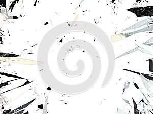 Shattered glass isolated over white background