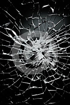 shattered glass texture - broken peaces of glass - broken shards of glass mirror - white cracks over a black background