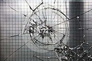 Shattered glass window