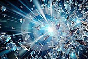 Shattered ice explosion in cosmic space
