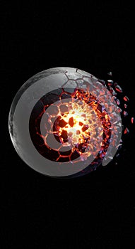 Shattered Planet Explosion In Dark Space