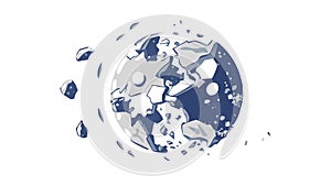Shattered Planet in Space, Cosmic Disaster Debris, vector design Generative AI