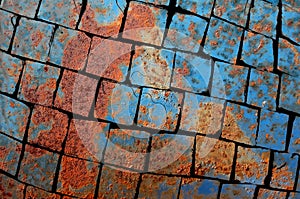 Shattered rusty metal texture