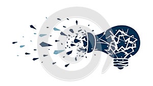 Shattering Idea Bulb: Breakthrough & Exploding Creativity Vector, vector design Generative AI