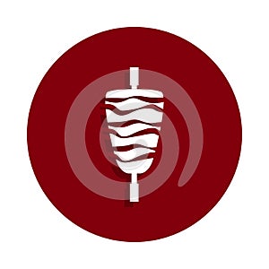 shaurma icon in badge style. One of meat collection icon can be used for UI, UX