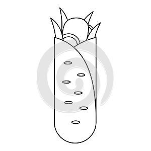 Shaurma icon, outline style.