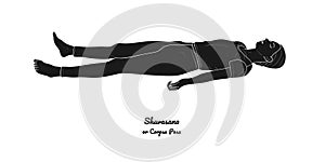 Shavasana or Corpse Pose. Yoga Practice. Vector