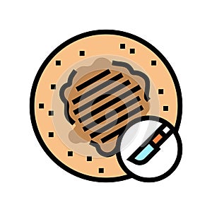 shave excision mole removal color icon vector illustration