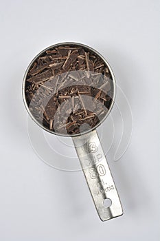 Shaved Chocolate in Measuring Cup