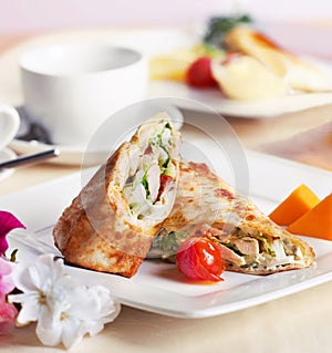 Shaverma in a restaurant