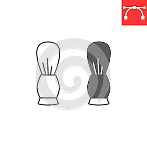 Shaving brush line and glyph icon