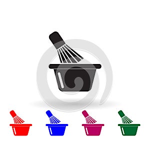 Shaving brush multi color icon. Simple glyph, flat vector of beauty salon icons for ui and ux, website or mobile application