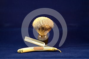 Shaving brush and razor photo