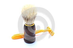 Shaving brush with shaver