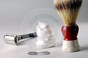 Shaving cream and razor