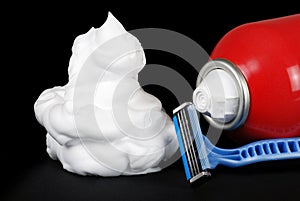 Shaving cream razor and can