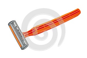 A Shaving razor isolated on a white background. With clipping path