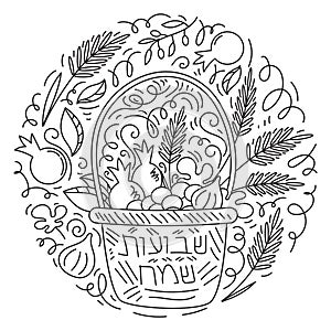 Shavuot Jewish holiday coloring page