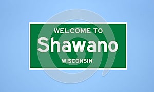 Shawano, Wisconsin city limit sign. Town sign from the USA. photo