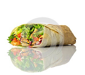 Shawarma Isolated on White Background