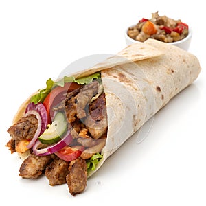 Shawarma isolated on white background