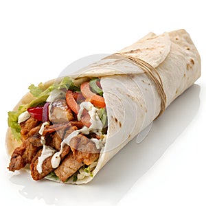 Shawarma isolated on white background