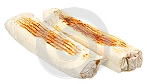 shawarma isolated on white background. fast food