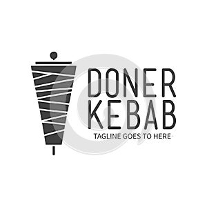 Shawarma logo for restaurants and markets. Doner kebab logo template