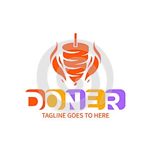 Shawarma logo for restaurants and markets. Doner kebab logo template