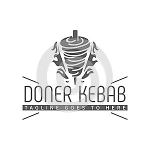 Shawarma logo for restaurants and markets. Doner kebab logo template