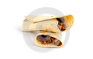 Shawarma on a white background.