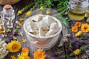 Shea butter, essential oils and medicinal herbs