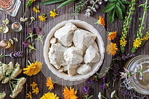 Shea butter, essential oils and medicinal plants