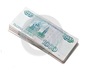 Sheaf of russian roubles photo