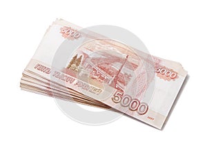 Sheaf of russian roubles photo