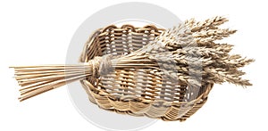 Sheaf of wheat in a wicker basket